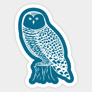 Snowy Owl - bird lovers hand drawn detailed design Sticker